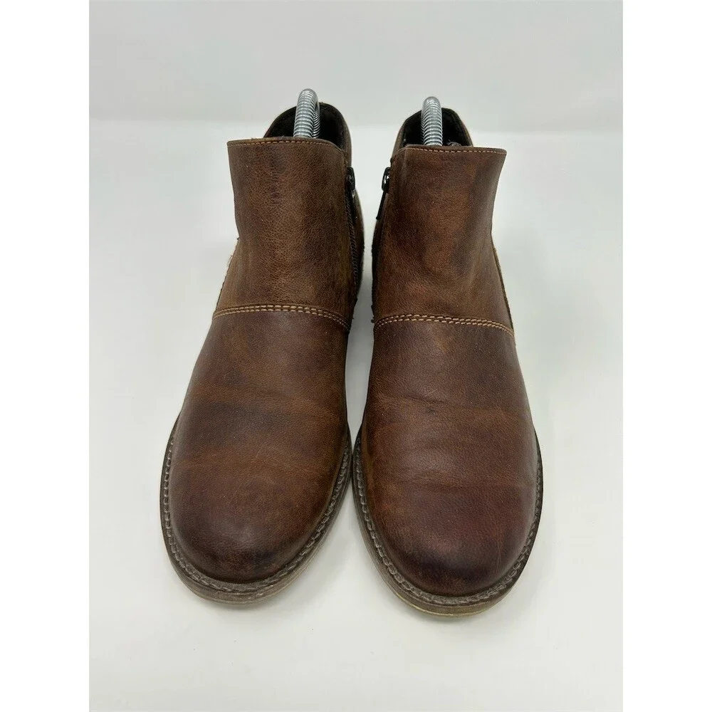 Josef Seibel Sienna 81 Women's Ankle Booties Brown Side Zip Low Heel Size 39